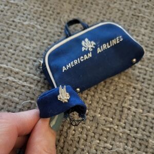 Vintage Barbie American Airlines Bag/suitcase And Hat 1960s